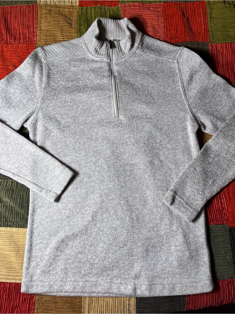 Telluride Men's Light Gray Half-Zip Pullover Sweater-Small